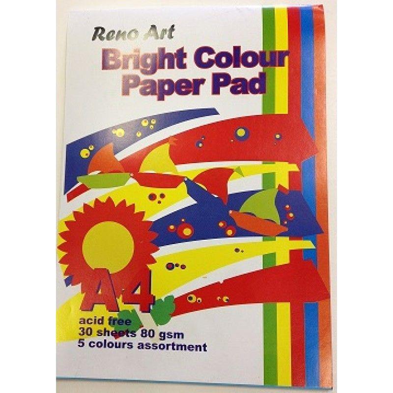 30 Sheets A3 Bright Colour Paper Pad - 80gsm