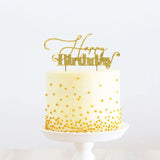 Load image into Gallery viewer, Silver Gold HBD Cake Topper - 6.5cm x 13.5cm - The Base Warehouse