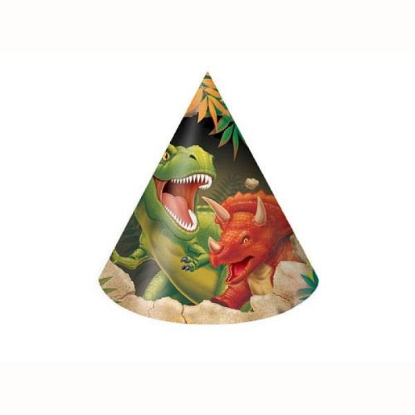8 Pack Dino Blast Party Hats