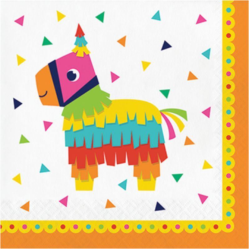 16 Pack Fiesta Fun Lunch Napkins - 33cm - The Base Warehouse