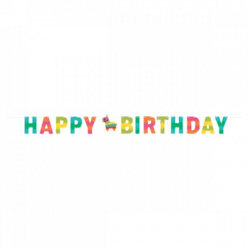 Fiesta Fun Happy Birthday Banner - 15cm x 2.44m - The Base Warehouse