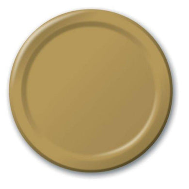 24 Pack Glittering Gold Lunch Paper Plates - 18cm - The Base Warehouse