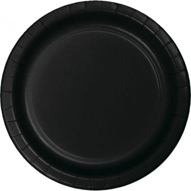 24 Pack Black Velvet Paper Lunch Plates - 18cm - The Base Warehouse