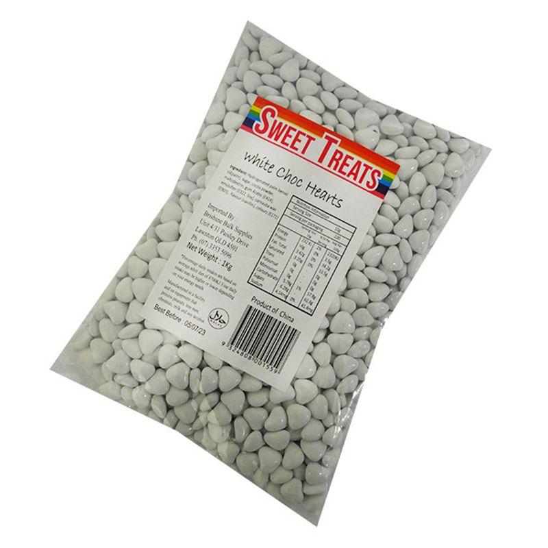 White Choc Hearts - 1kg