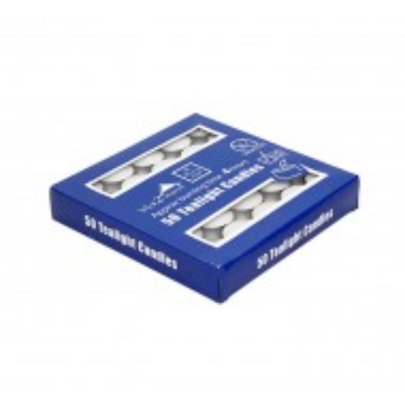 50 Pack T-Lite Candles in Blue Box - 4hrs