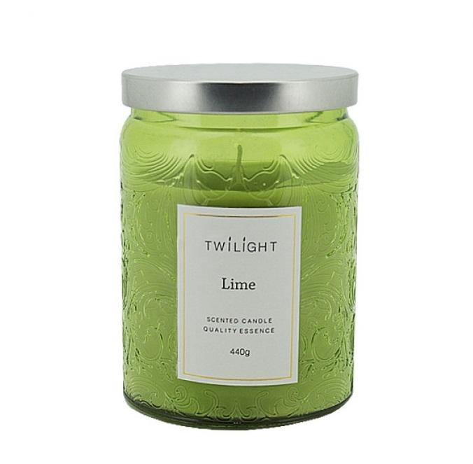 Twilight Lime Candle with Green Jar - 9cm x 13cm
