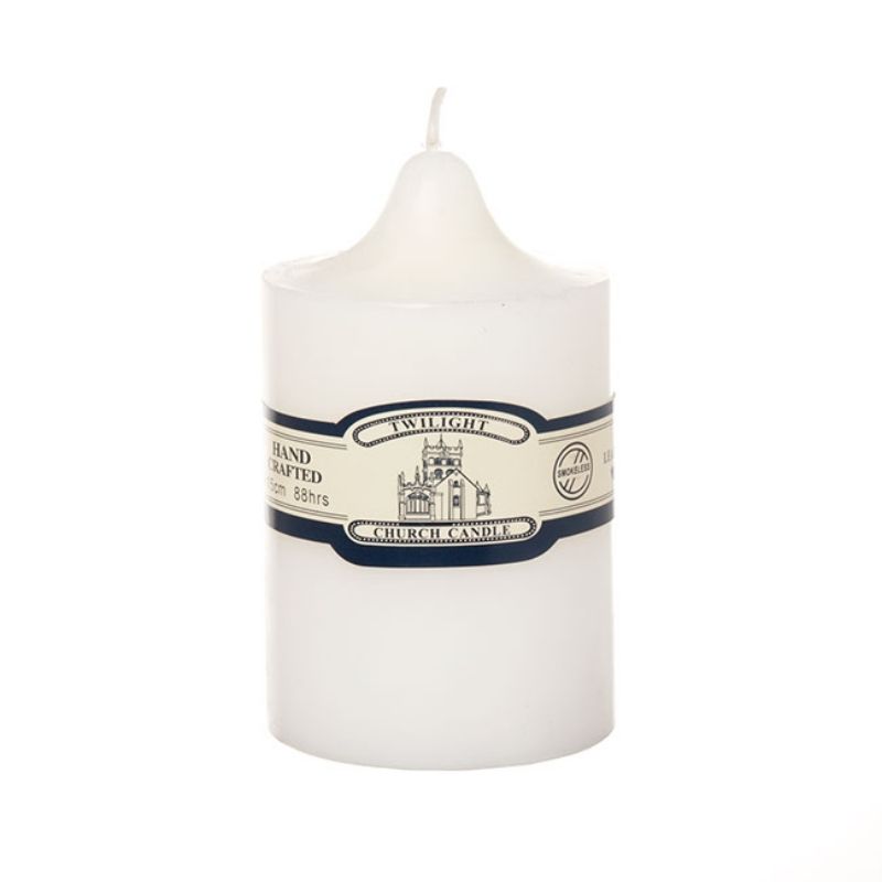 White Church Candle - 9cm x 15cm