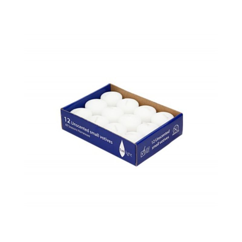 12 Pack White Pressed Votive Candles