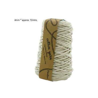 Natural Macrame Cotton Yarn 4mm - 72m - The Base Warehouse