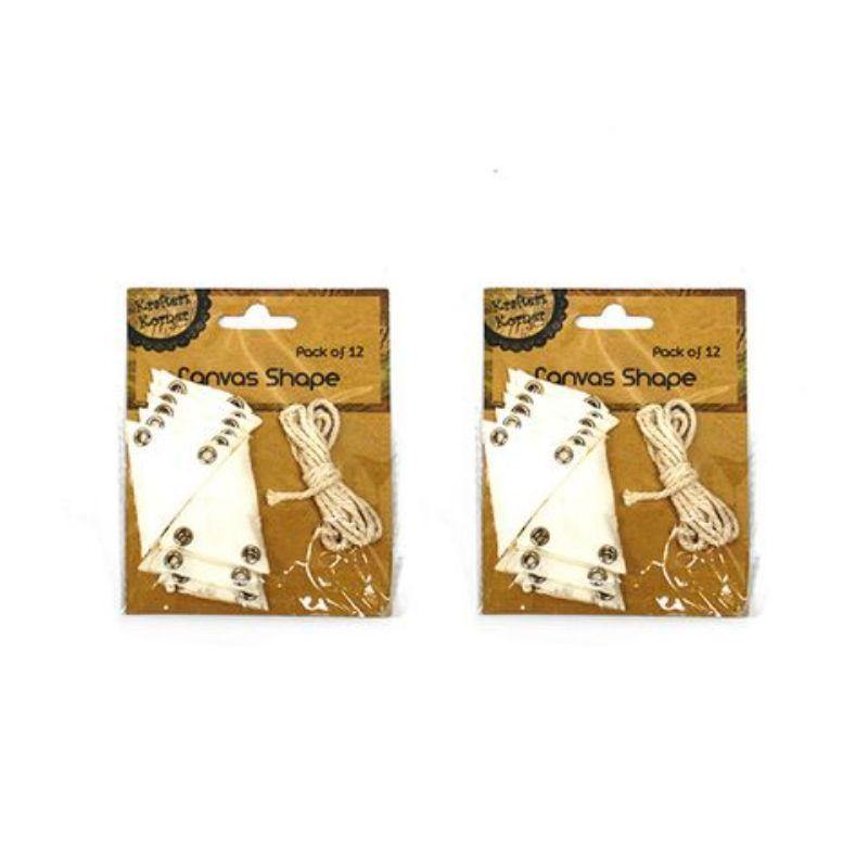 12 Pack Triangle Shape Canvas - 4.5cm x 5cm