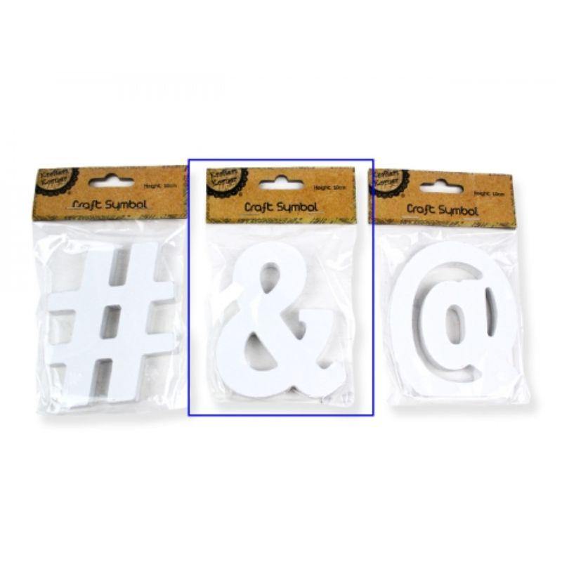 White Craft Symbol & - 10cm x 1.2cm - The Base Warehouse