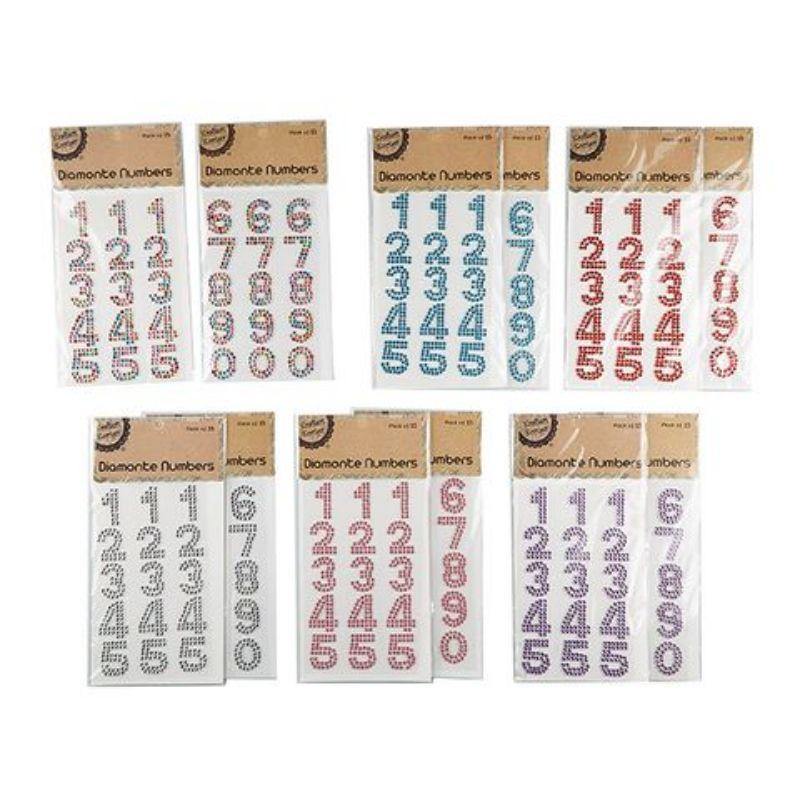 15 Pack Diamonte Numbers