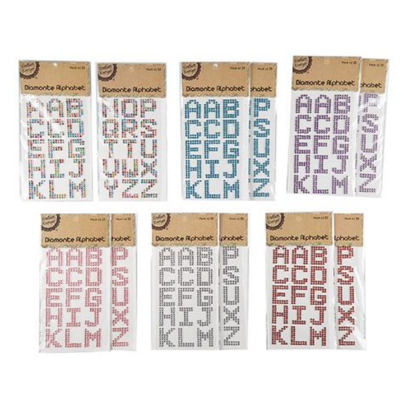 15 Pack Diamonte Alphabet