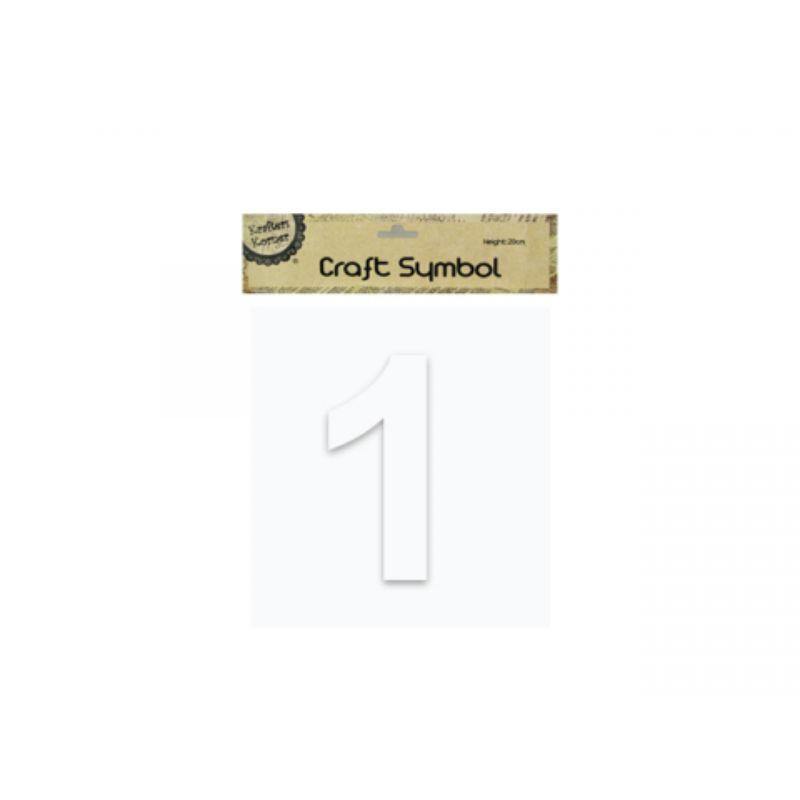 White Number 1 - 20cm - The Base Warehouse