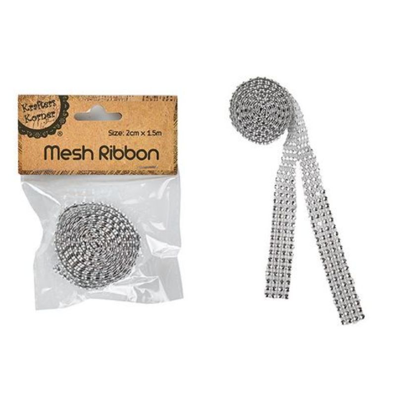 Silver Mesh Ribbon - 1.5m