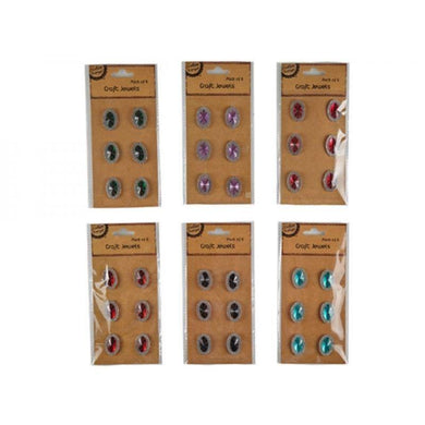 6 Pack Craft Oval Jewels - 2cm x 3cm - The Base Warehouse