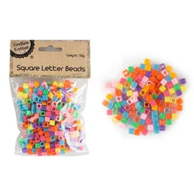 Square Letter Beads - 50g - The Base Warehouse