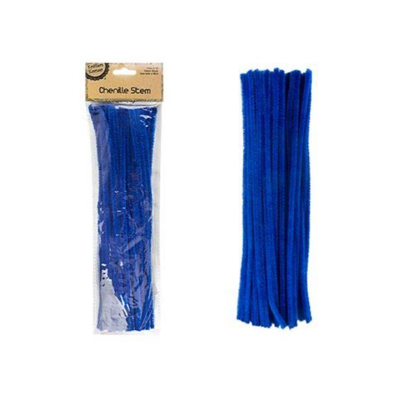 50 Pack Royal Blue Chenille Stems - 6mm x 30cm