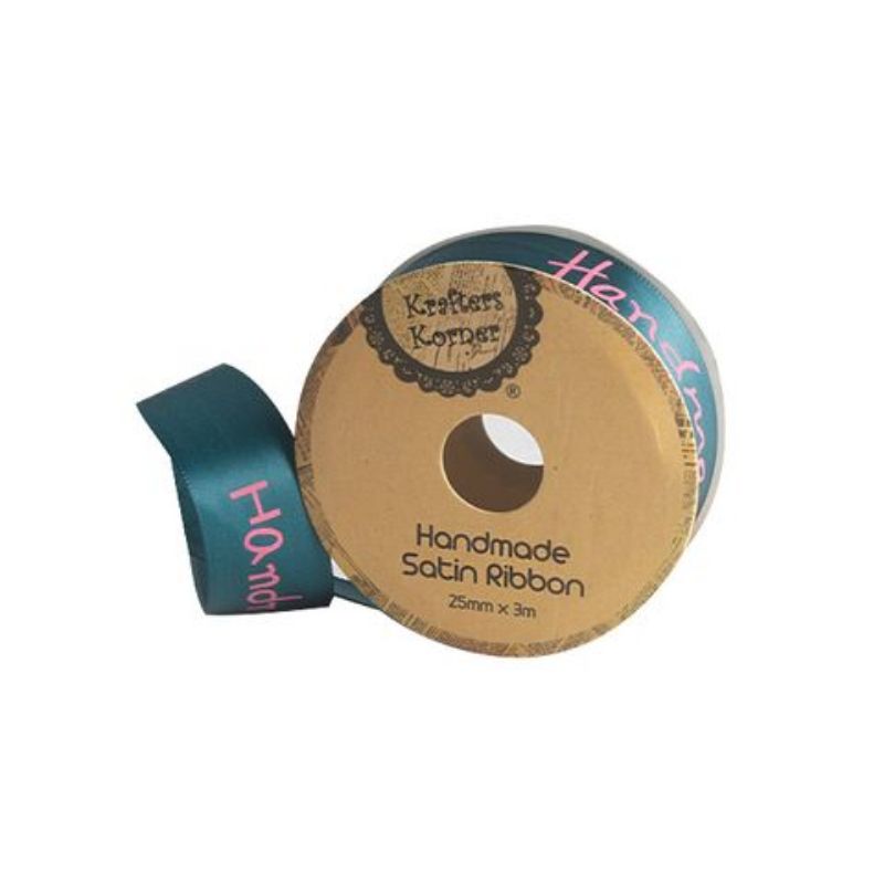 Teal Handmade Ribbon - 25mm x 3m