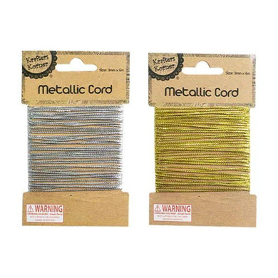 Metallic Craft Cord - 1mm x 6m - The Base Warehouse