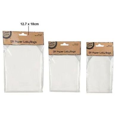20 Pack Large Paper Lolly Bags - 13cm x 18cm - The Base Warehouse