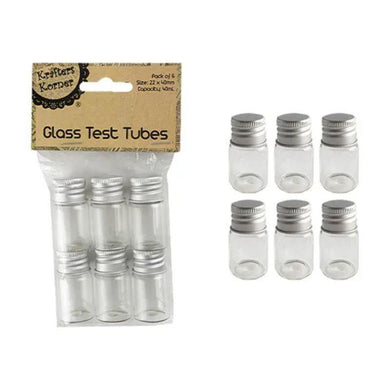 6 Pack Craft Glass Test Tubes - 40ml - The Base Warehouse