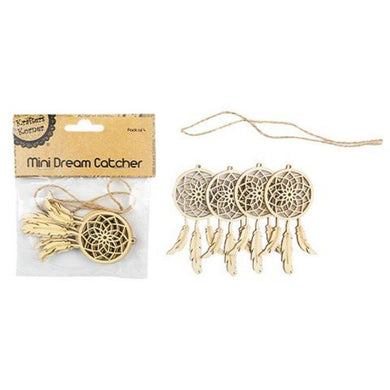 4 Pack Mini Dream Catchers with String - 8cm x 5.5cm x 2cm - The Base Warehouse