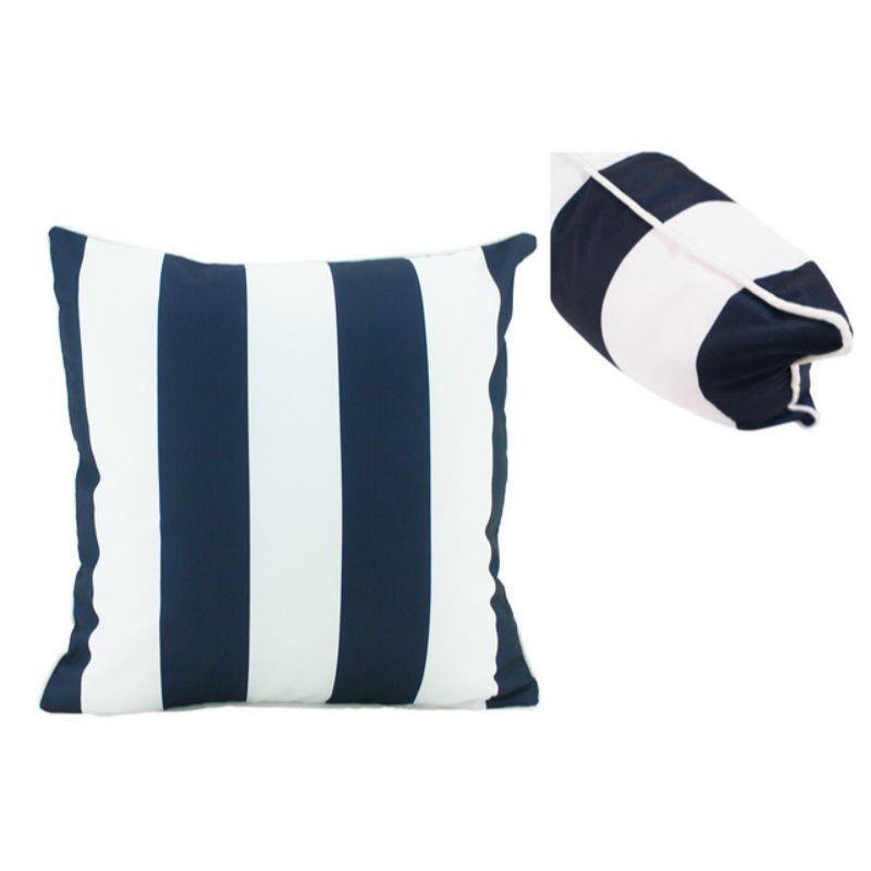 Navy Stripe Cushion - 50cm x 50cm - The Base Warehouse