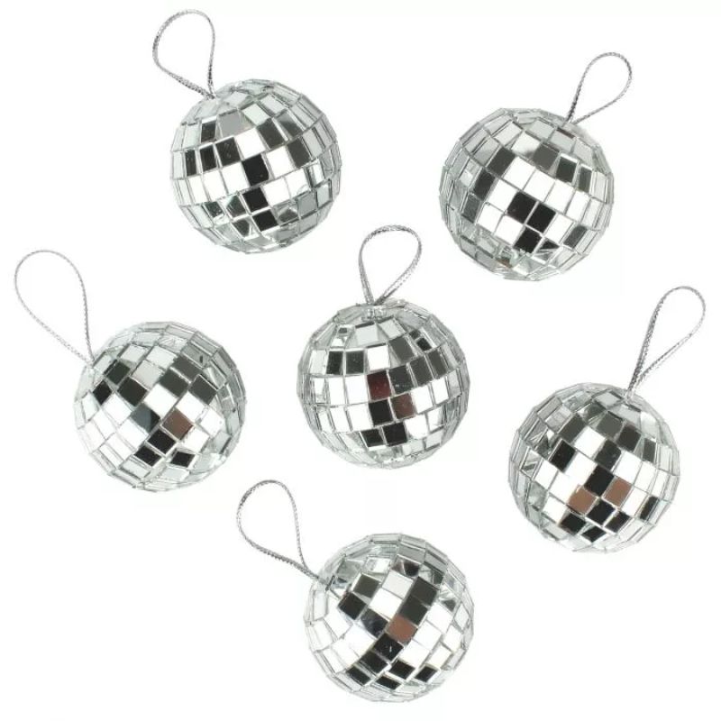 6 Pack Mirror Balls - 6cm