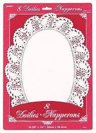 8 Pack White Oval Doilies - 26cm x 35.5cm