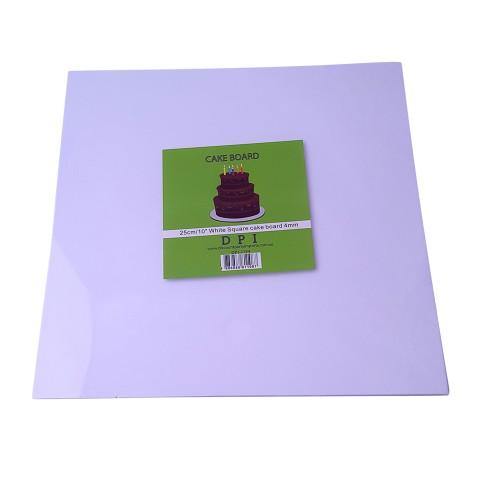 White Compressed Square Cake Board - 25cm - The Base Warehouse