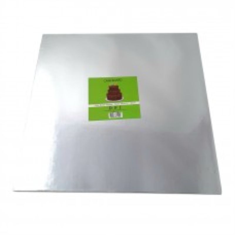 Silver Thick Foil Square Cake Board - 35cm x 12mm