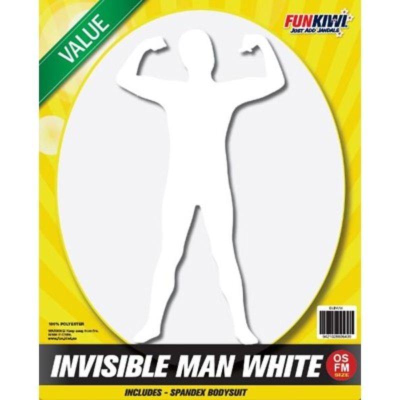 Mens Deluxe White Invisible Man Costume