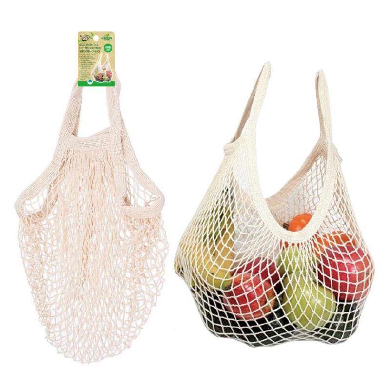 Jumbo Series Natural Cotton Net Tote Shopping Bag - 60cm x 70cm - The Base Warehouse