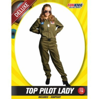 Womens Top Pilot Lady Costume - The Base Warehouse