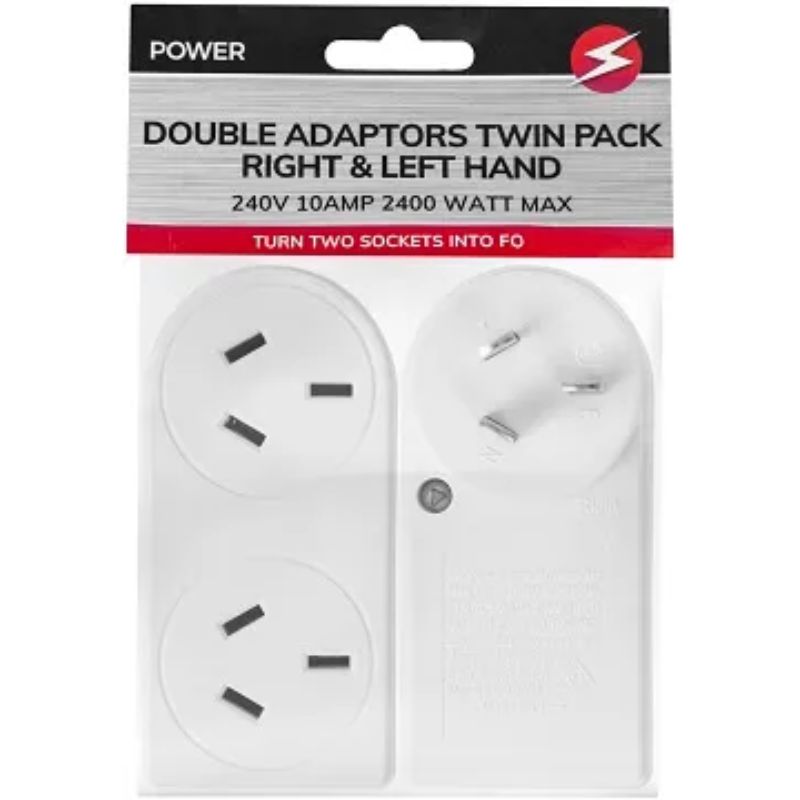 2 Pack Left & Right Head Double Adaptor