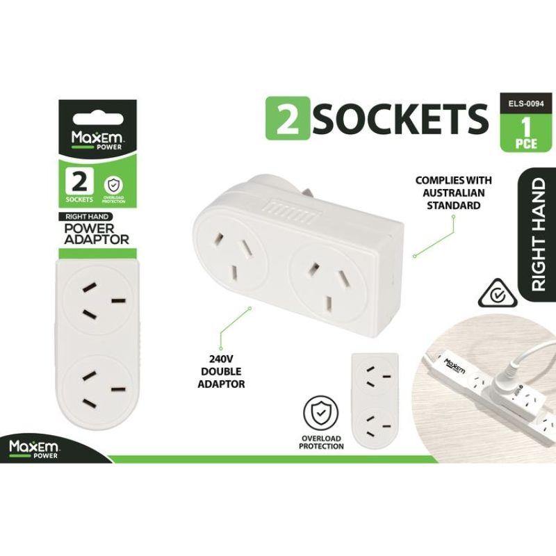 Maxem Right Hand Side Double Adaptor - 240v