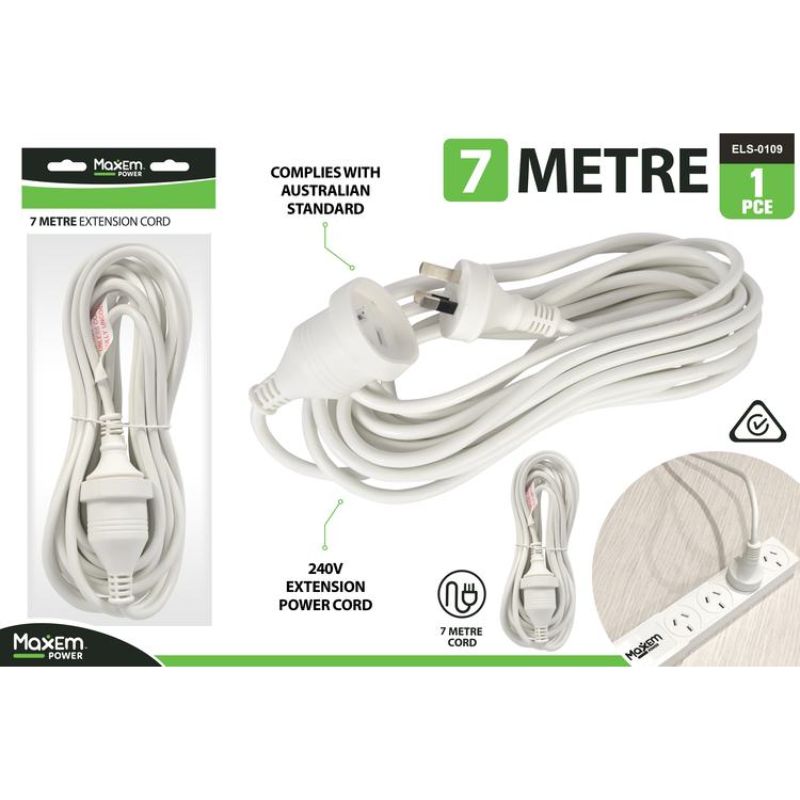 Maxem Power Extension Cord - 7m