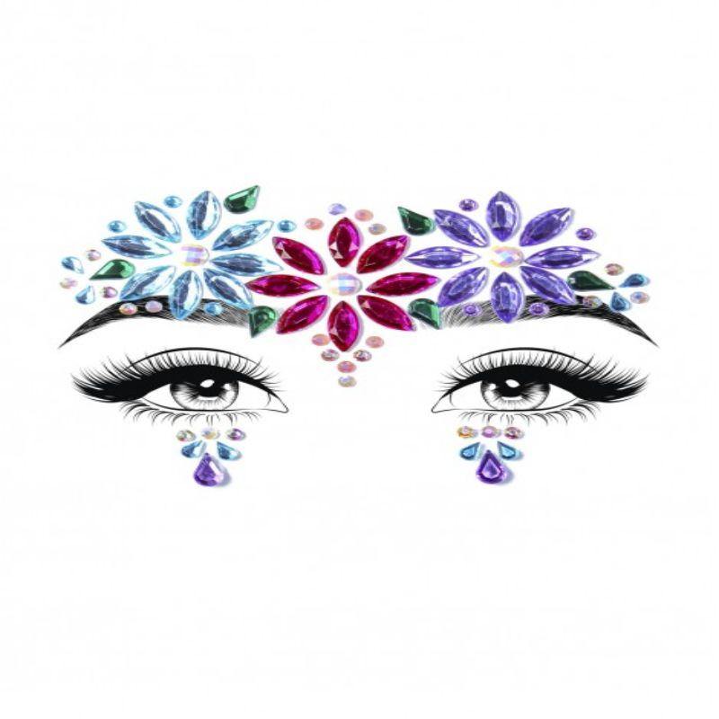 Dahlia Adhesive Face Jewels Sticker - The Base Warehouse