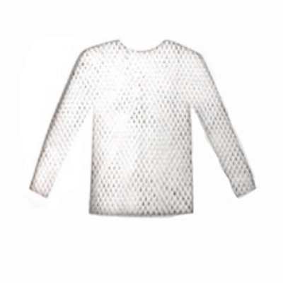 White Long Sleeve Fishnet Top - The Base Warehouse