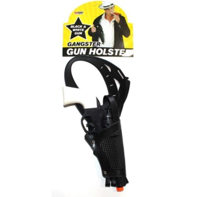 Funkiwi Black & White Ganster Gun & Holster - The Base Warehouse