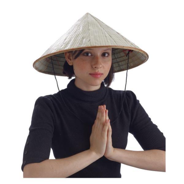 Adult Asian Bamboo Oriental Pointed Hat - The Base Warehouse