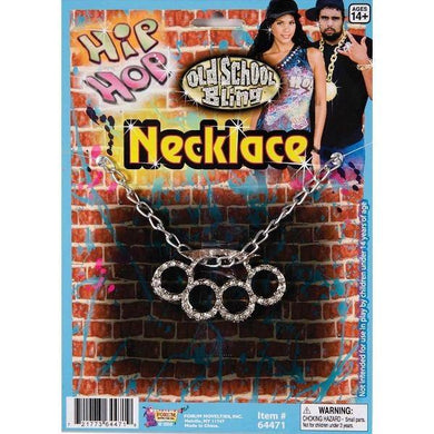 Old School Bling Hip Hop Knuckles Necklace - The Base Warehouse