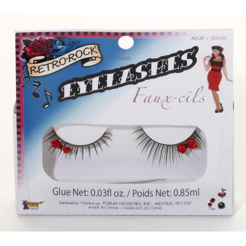 Retro Rock 1950s Eyelashes with Mini Bows - The Base Warehouse