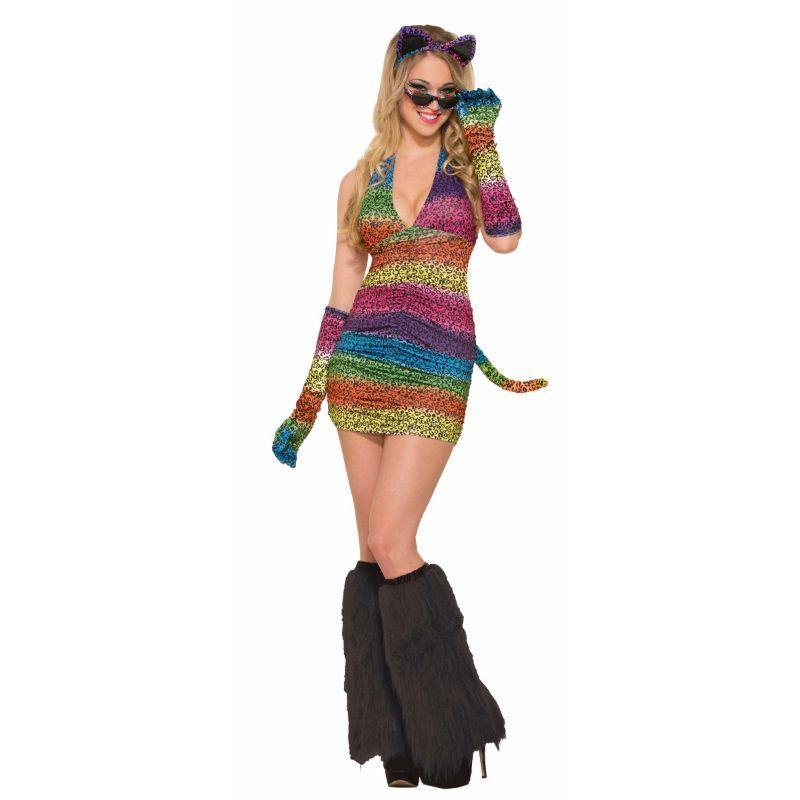 Rainbow Leopard Long Gloves - The Base Warehouse