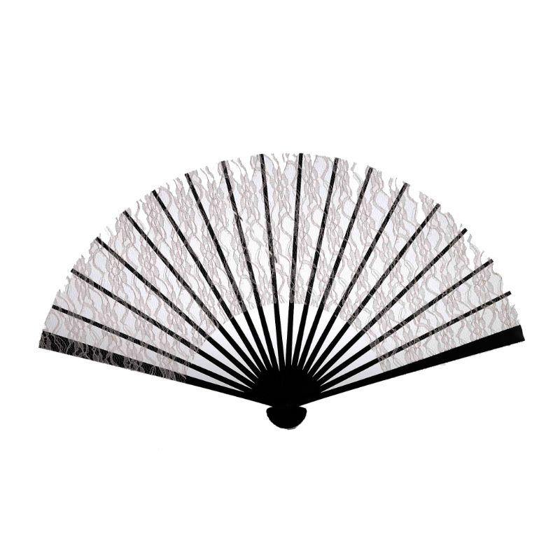 Roarin 20s Black & White Lace Fan - The Base Warehouse