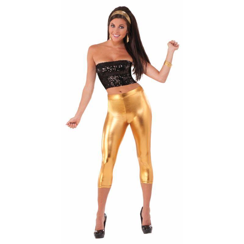 Disco Gold Lame Leggings - The Base Warehouse