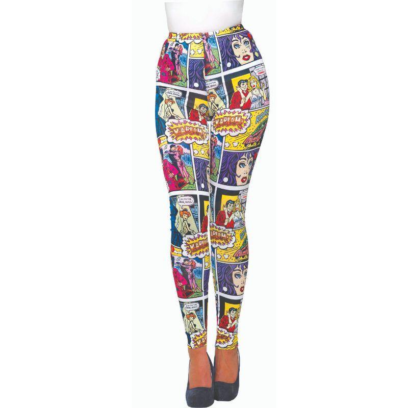 Pop Art Comic Printed Leggings - The Base Warehouse