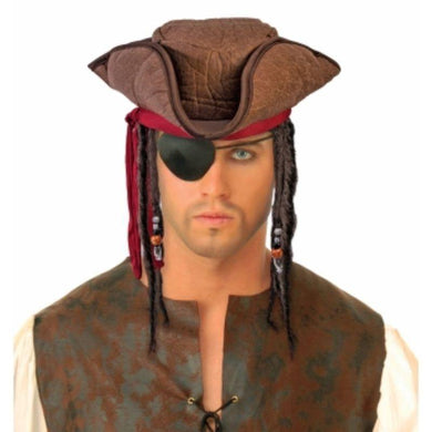 Mens Pirate Privateer Hat With Dreads - The Base Warehouse