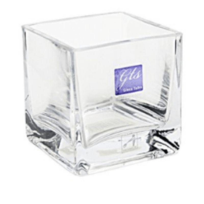Glass Square Vase - 8cm - The Base Warehouse